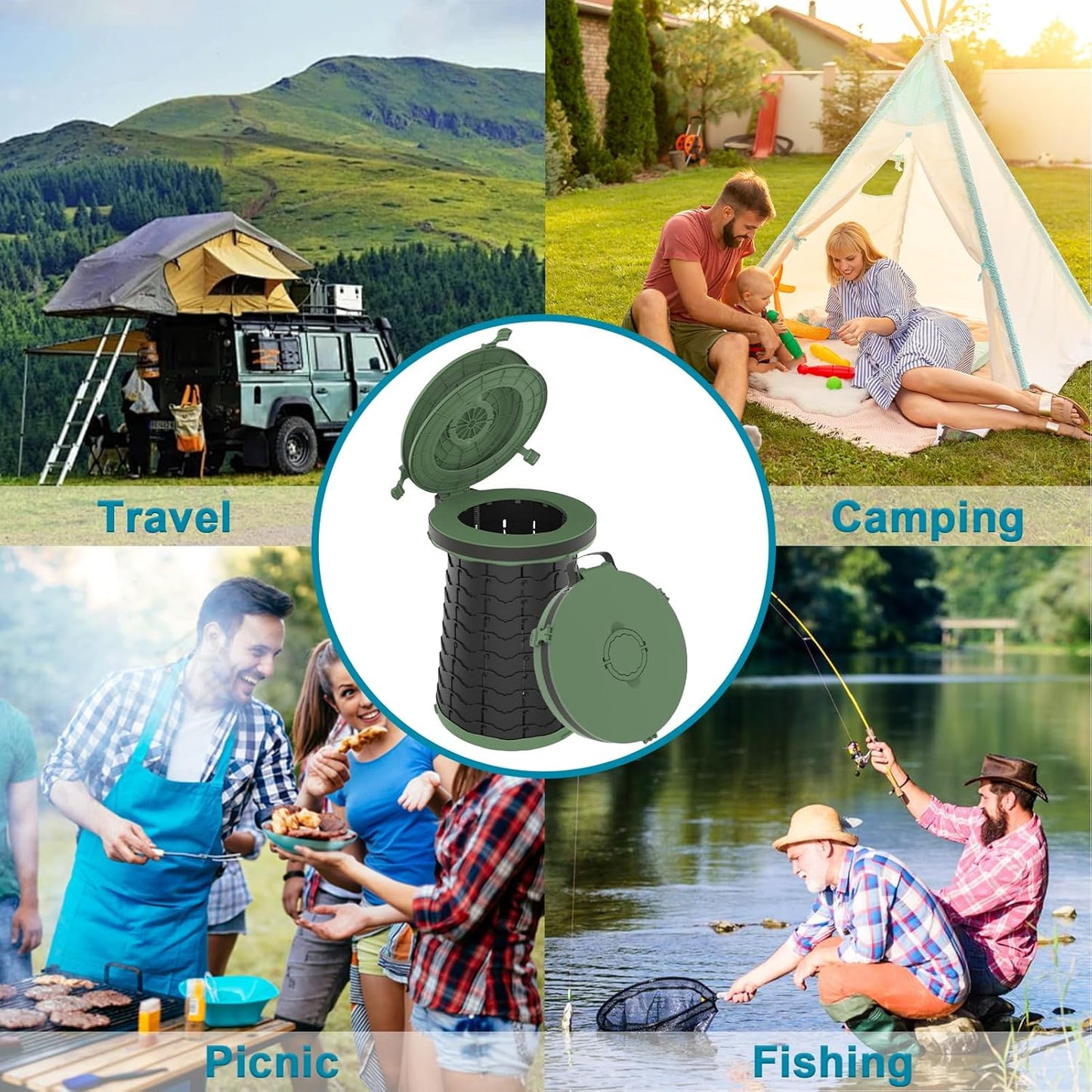 Portable toilet with adjustable height – CampMate