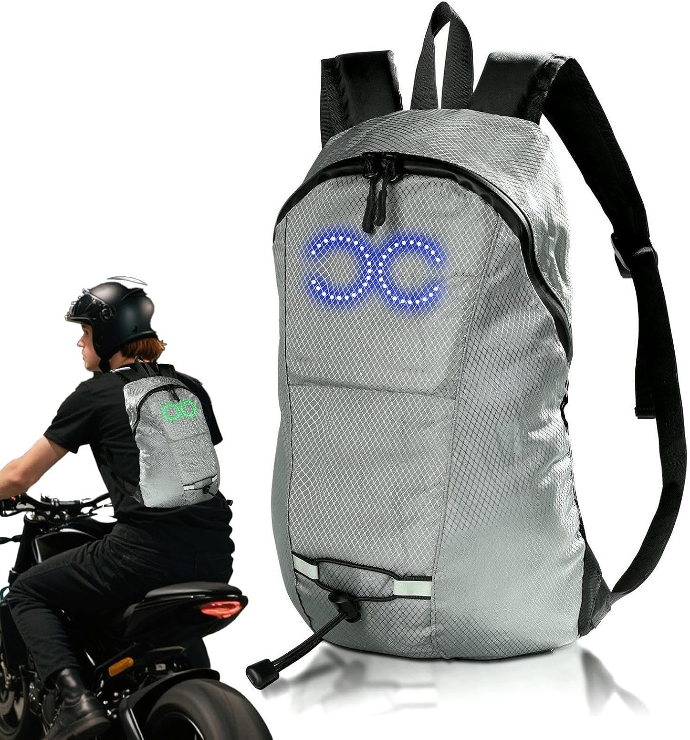 LED travel rucksack – waterproof illuminated rucksack with audio-responsive glow – Nexora