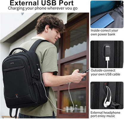 Waterproof laptop and travel rucksack with organised compartments