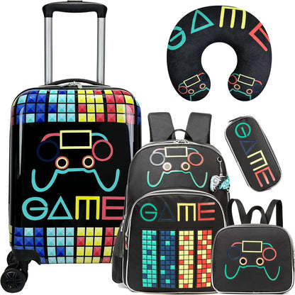 Kids' hard-shell cabin luggage set with spinner wheels – Game Day