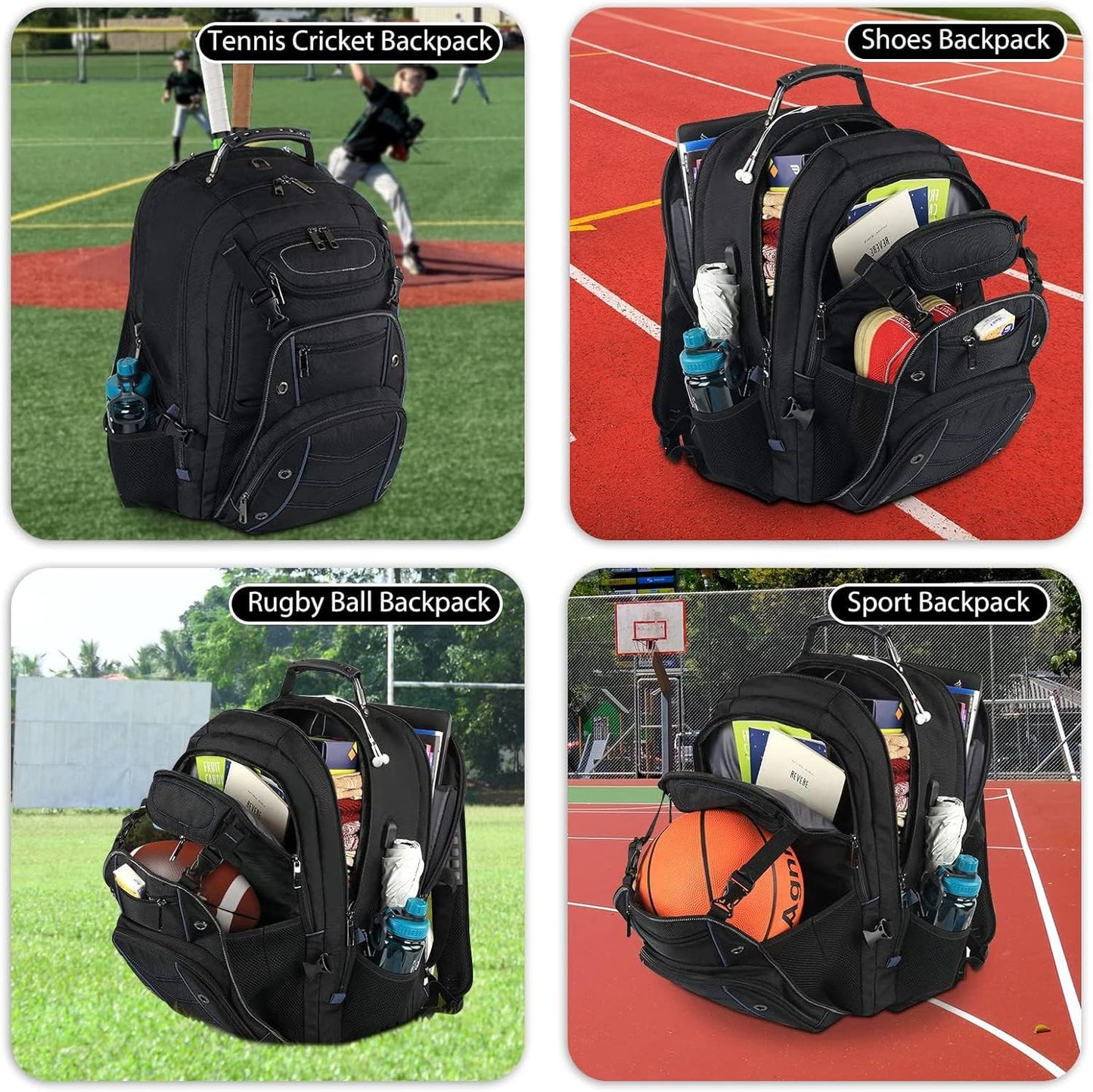 55L Extra-Large Travel Laptop Backpack with USB Charging Port and RFID Protection