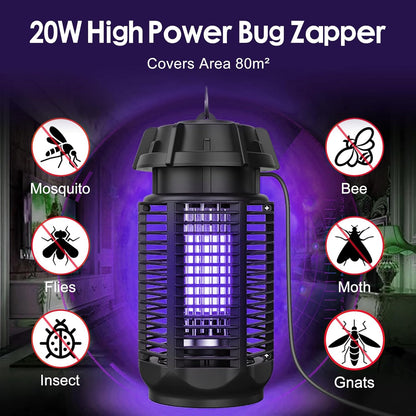 Electric insect killer with 20 W UV light and 4200 V grid, IPX4 waterproof – Zeytra