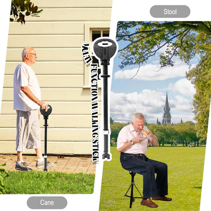 Folding walking stick with seat – StepMate