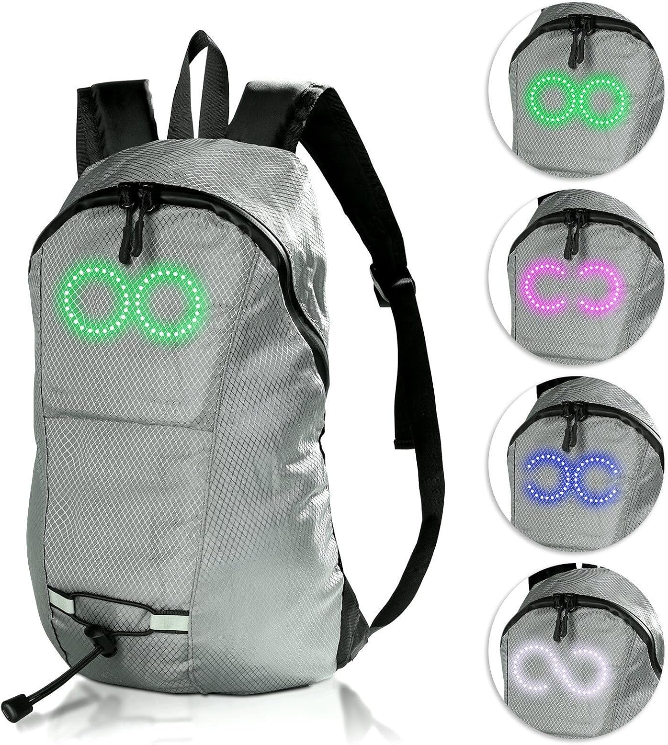 LED travel rucksack – waterproof illuminated rucksack with audio-responsive glow – Nexora