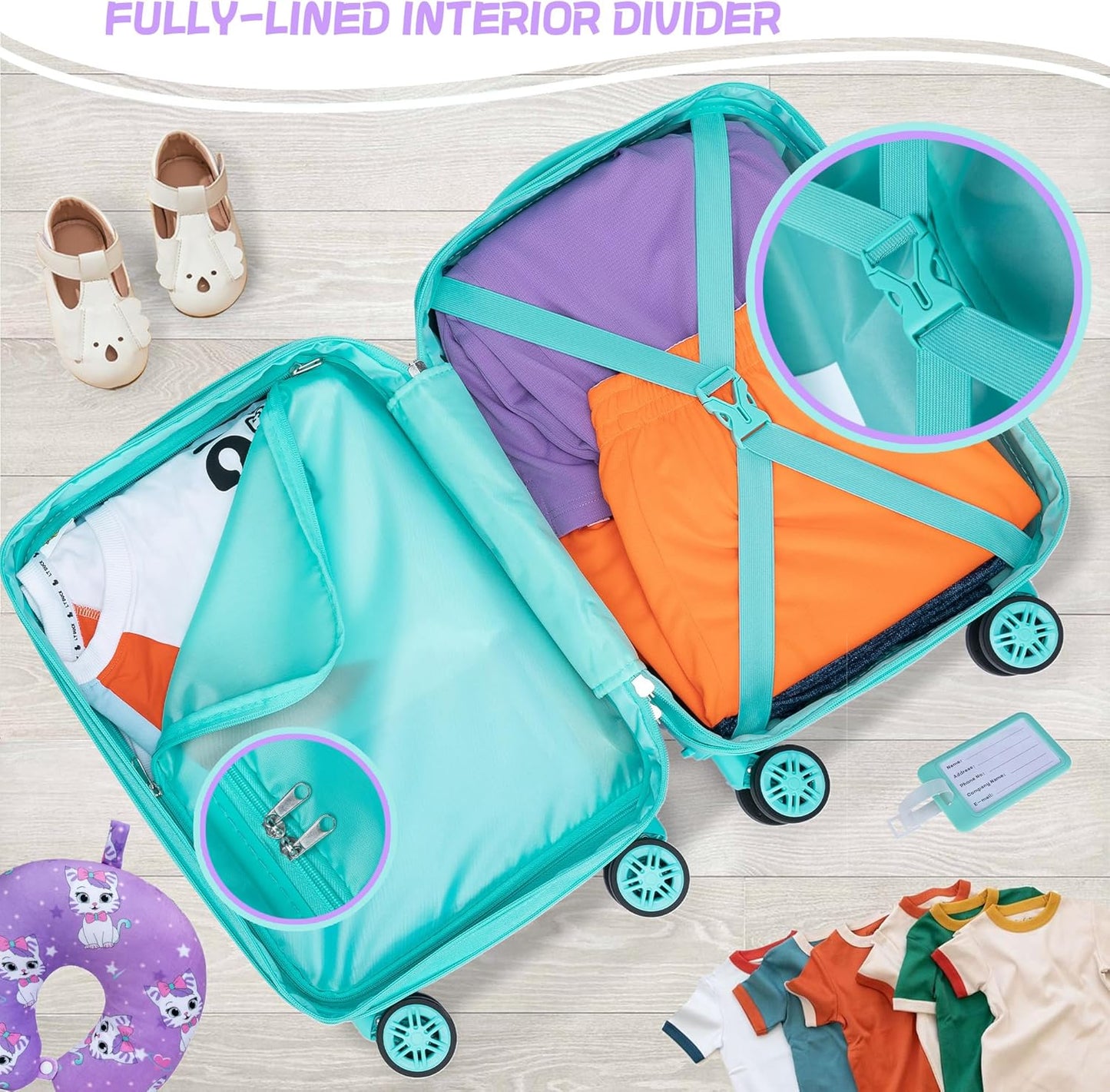 Kids' hard-shell cabin luggage set with spinner wheels – Game Day