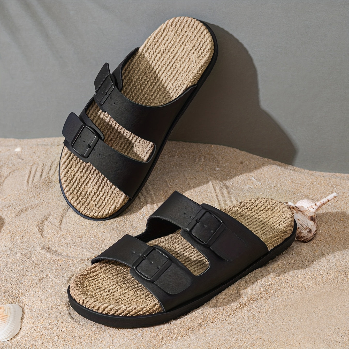 Stylish men's summer slip-ons with adjustable straps - GripStep