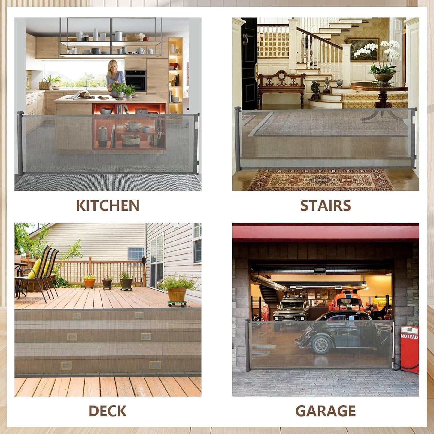 Retractable mesh child safety gate with self-closing mechanism – Kivora