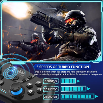 Wireless Switch controller with Hall-effect joysticks and turbo function – Nexora
