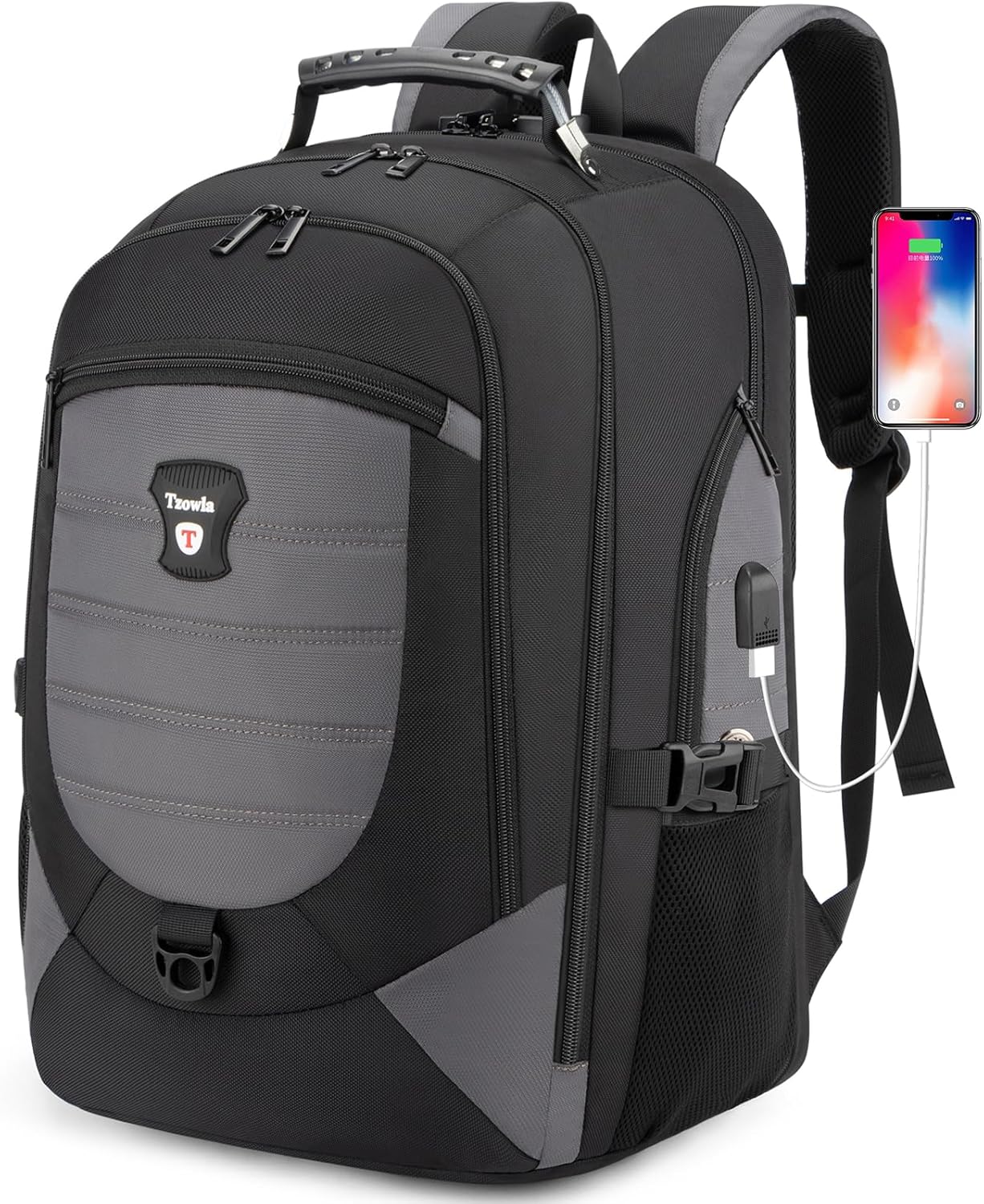 Waterproof anti-theft laptop and travel rucksack with USB port – 17.3"