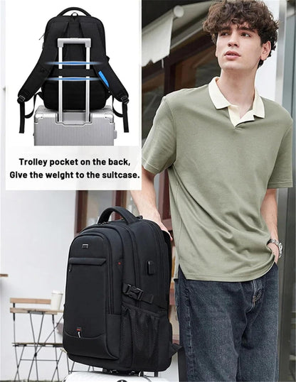 Waterproof laptop and travel rucksack with organised compartments
