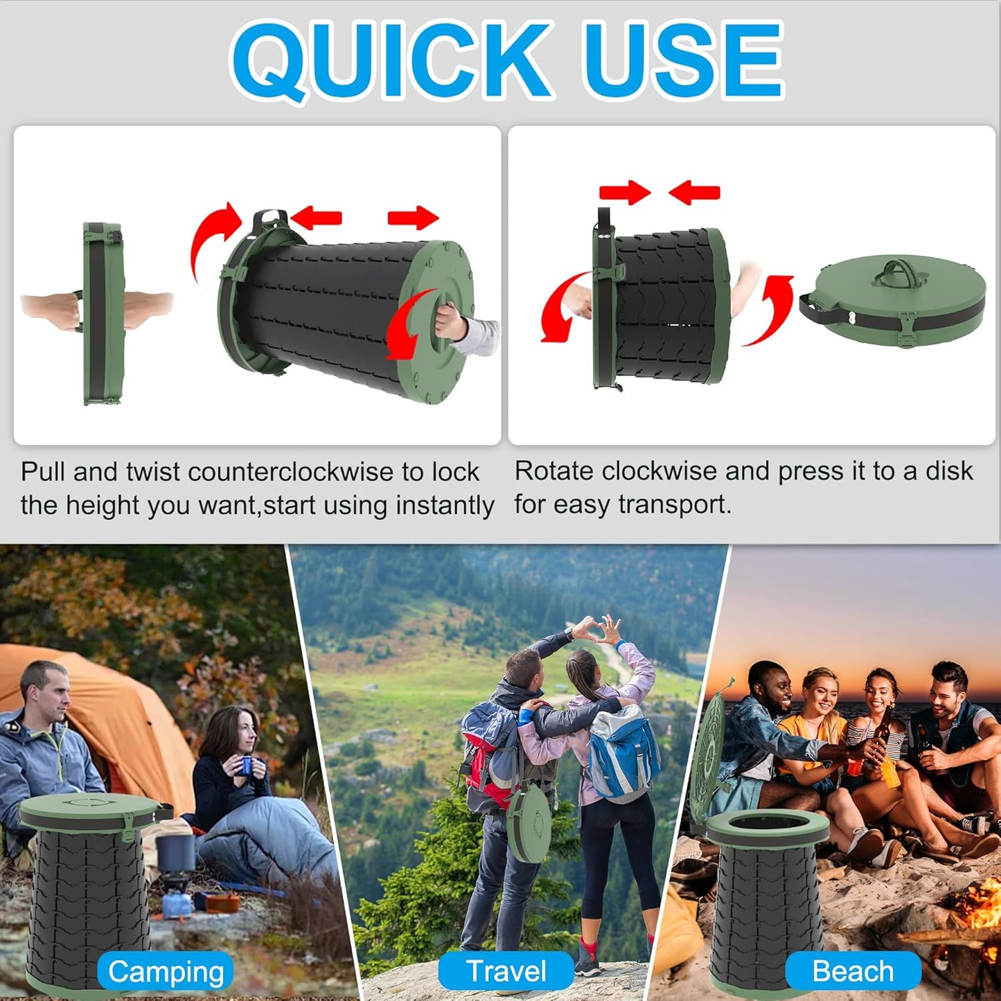 Portable toilet with adjustable height – CampMate