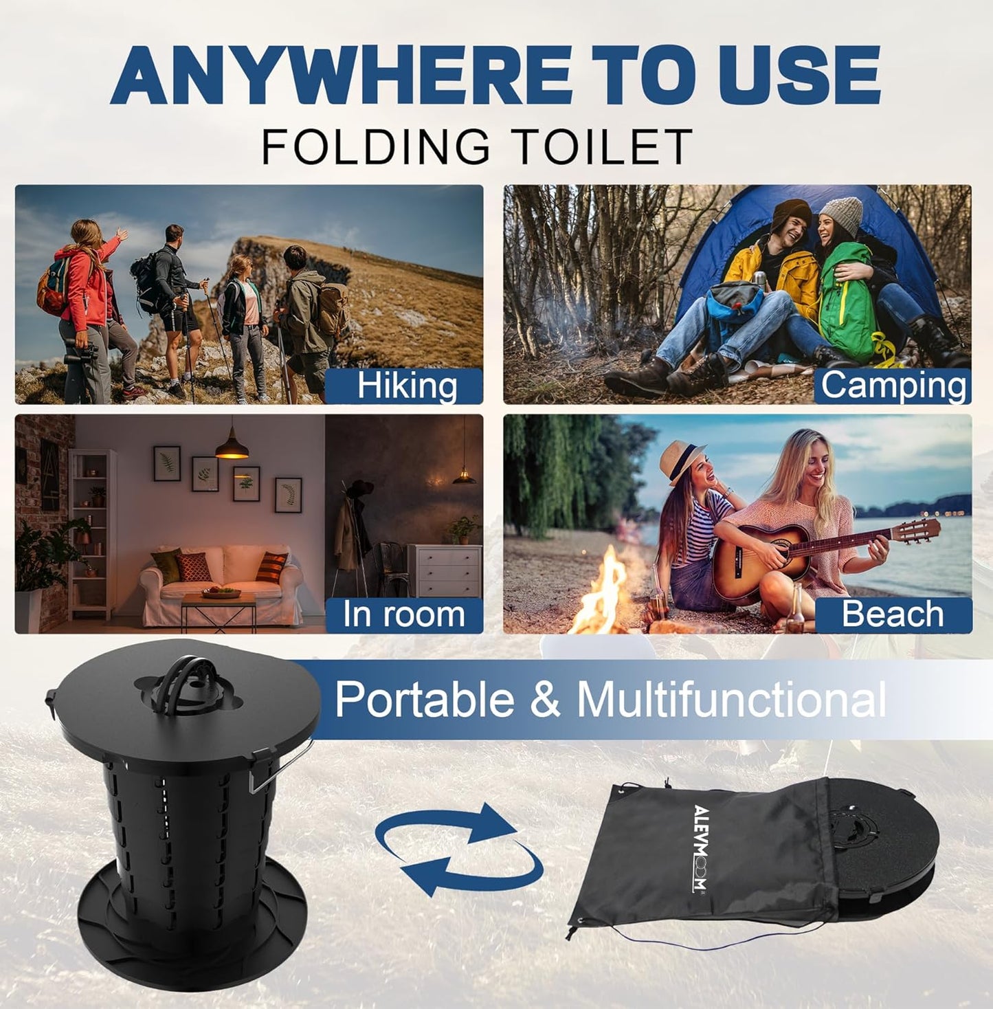 Portable toilet with adjustable height – CampMate