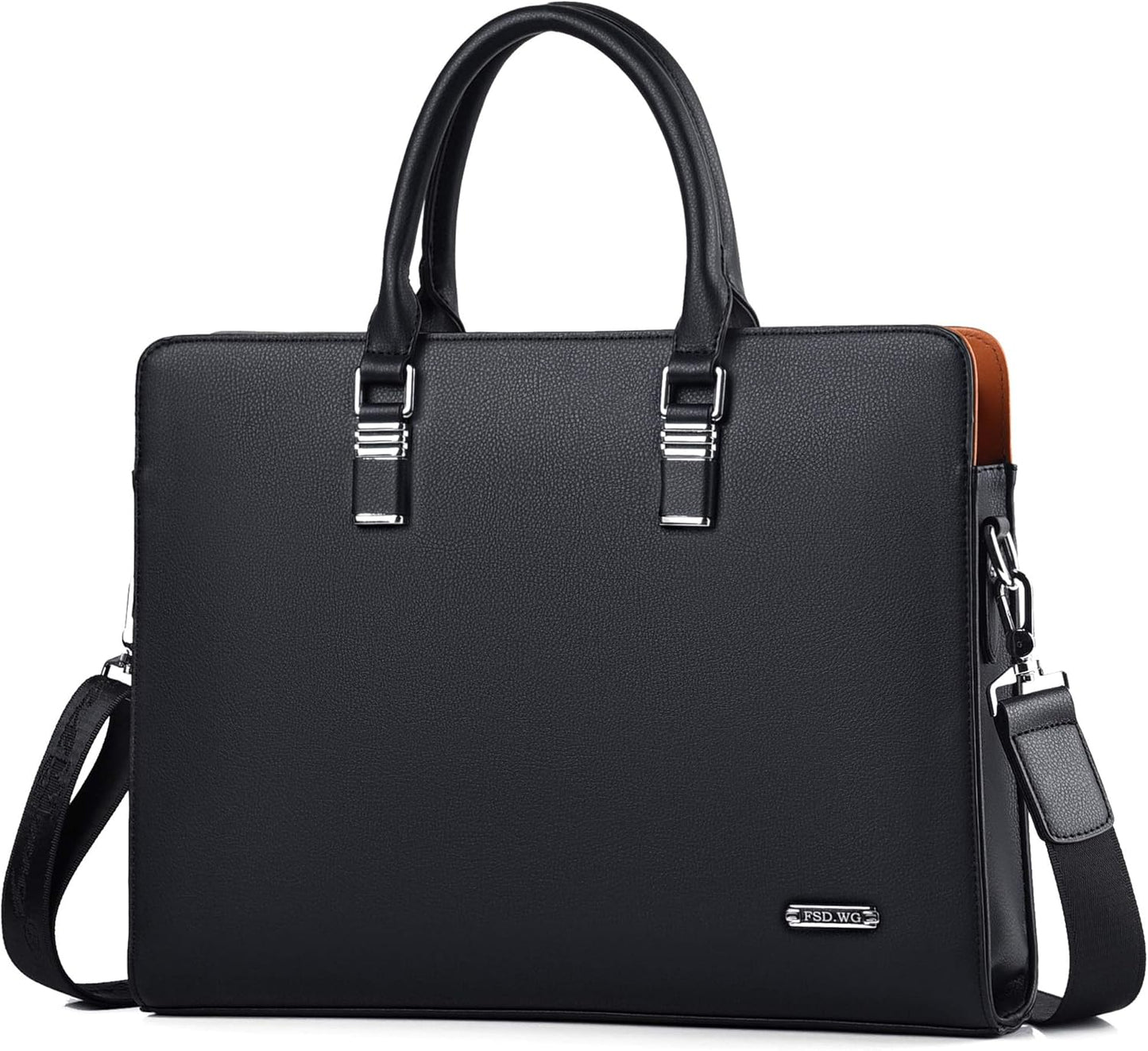 Genuine leather multi-compartment business laptop bag for professionals