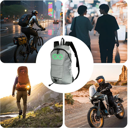 LED travel rucksack – waterproof illuminated rucksack with audio-responsive glow – Nexora