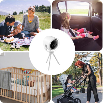 Rechargeable clip-on pram fan with night light — 100 speed settings