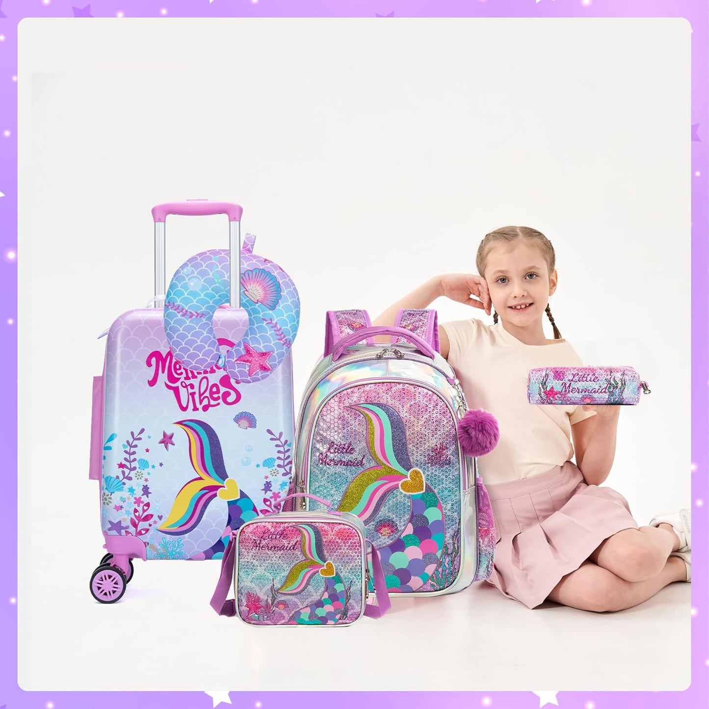 Kids' hard-shell cabin luggage set with spinner wheels – Game Day