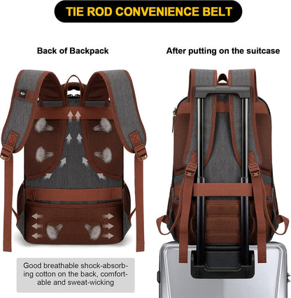 Anti-theft canvas laptop and travel rucksack with USB port – suitable for laptops up to 43.94 cm