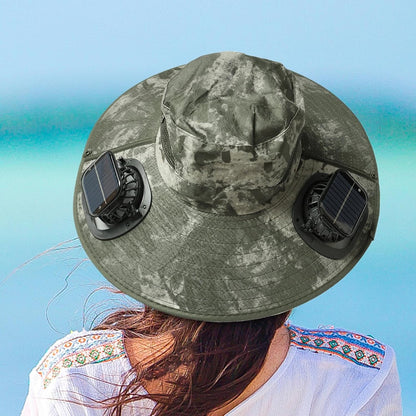 Solar-powered fan cooling hat with UV protection – Solvoro