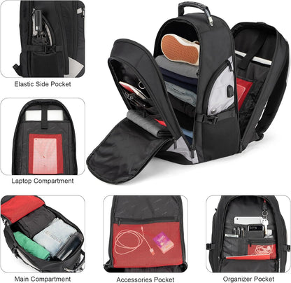 Waterproof anti-theft laptop and travel rucksack with USB port – 17.3"