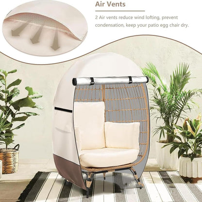 Waterproof egg chair cover with double zip – Solara