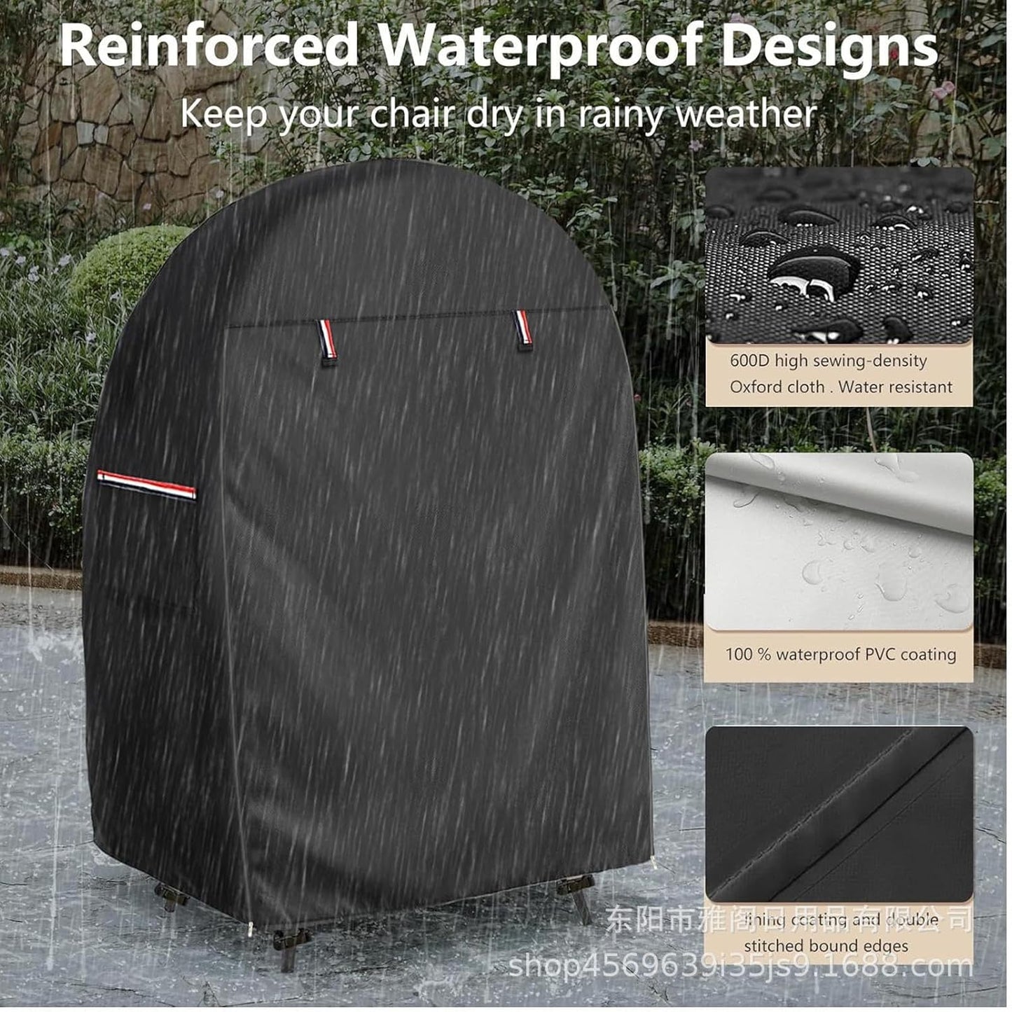 Waterproof egg chair cover with double zip – Solara