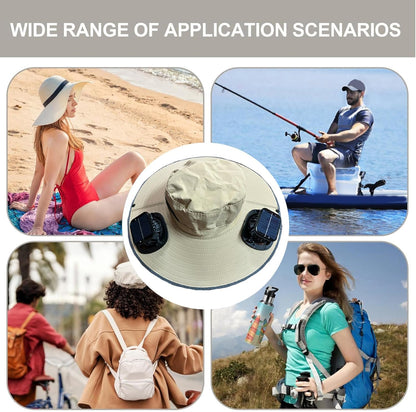 Solar-powered fan cooling hat with UV protection – Solvoro
