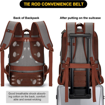 Anti-theft canvas laptop and travel rucksack with USB port – suitable for laptops up to 43.94 cm