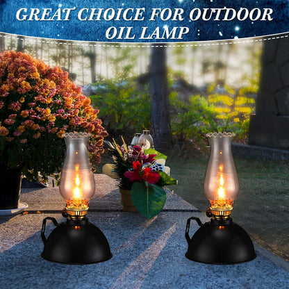 Set of 2 vintage-style glass and metal oil lamps – Ardin