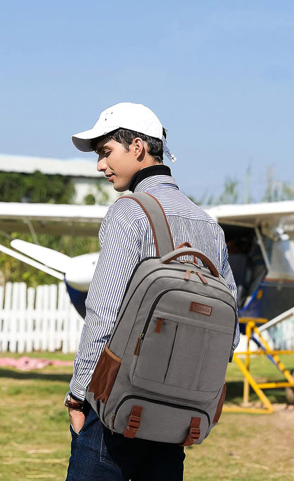 Anti-theft canvas laptop and travel rucksack with USB port – suitable for laptops up to 43.94 cm