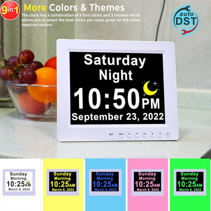 11.5-inch digital calendar day clock with 19 reminders – Claryon
