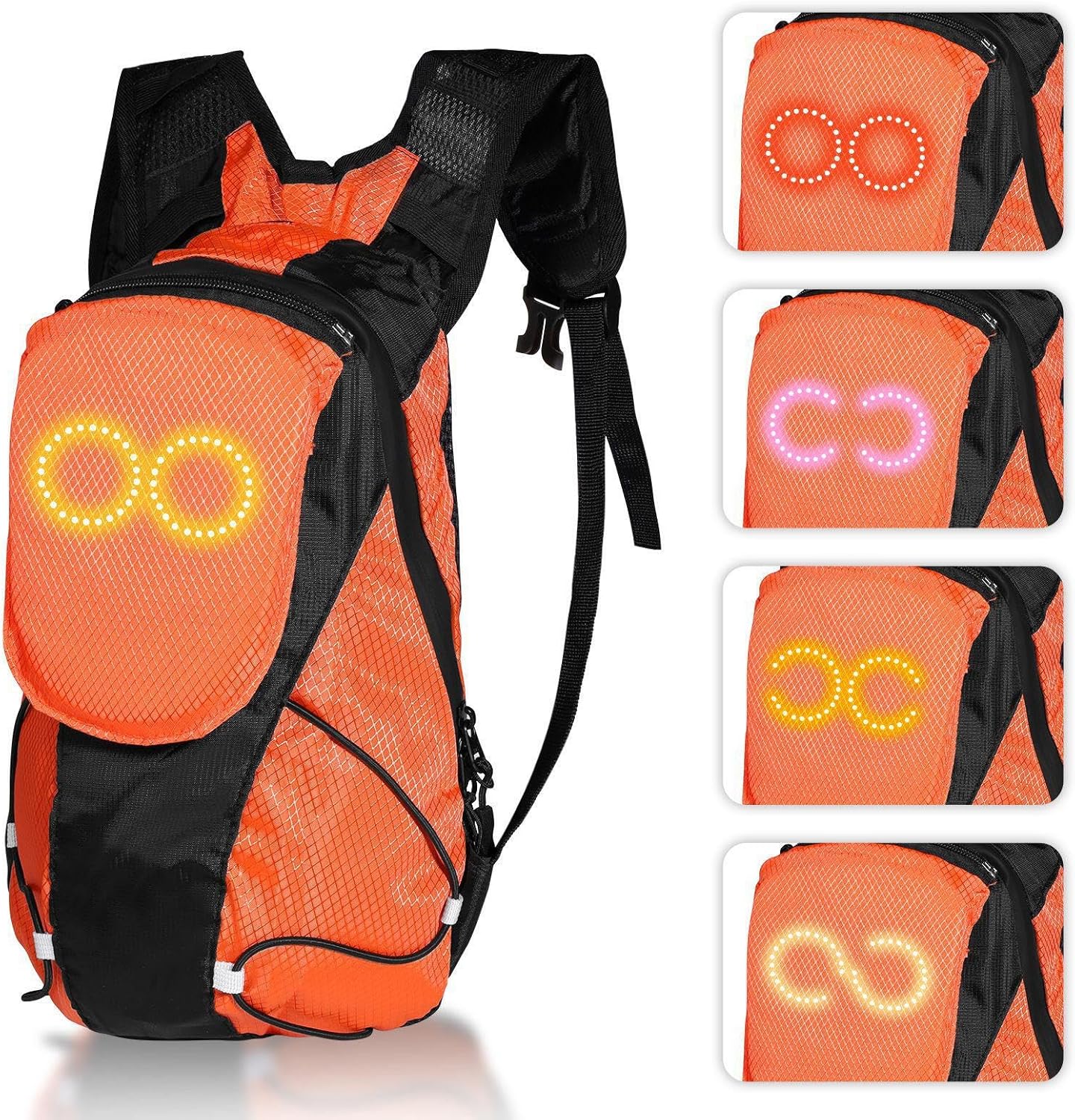 LED motorbike rucksack – illuminated safety bag for outdoor and night rides – Lumaro