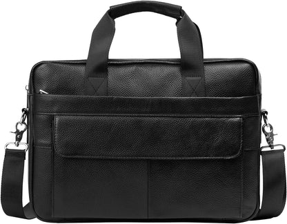 Premium 15" cowhide business briefcase with organiser compartments