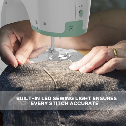 Portable 12-stitch sewing machine with extension table – StitchPro