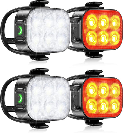 Ultra-slim USB-rechargeable bicycle light set with 4+6 modes – SlimBeam