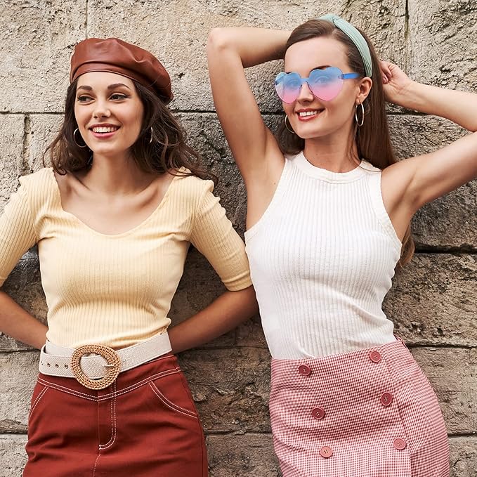 Trendy heart-shaped sunglasses without a frame in a transparent look - HeartBlitz