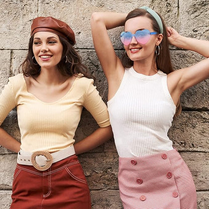 Trendy heart-shaped sunglasses without a frame in a transparent look - HeartBlitz