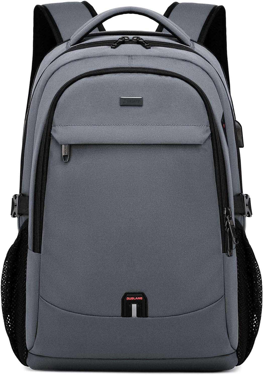 Water-resistant travel laptop backpack with USB charging port