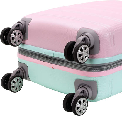 Lightweight expandable hard-shell suitcases with twin spinner wheels