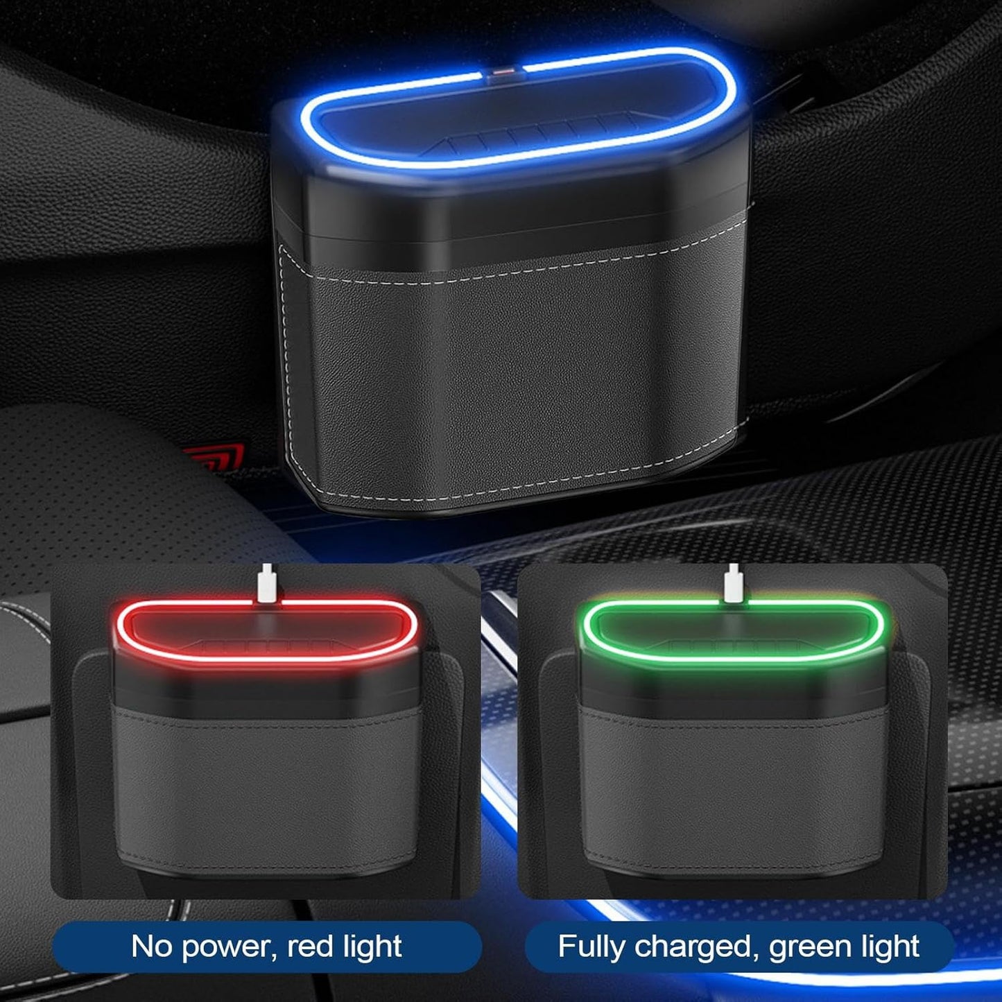 Odour-proof Car Rubbish Bin with Touch Light – Lurevo