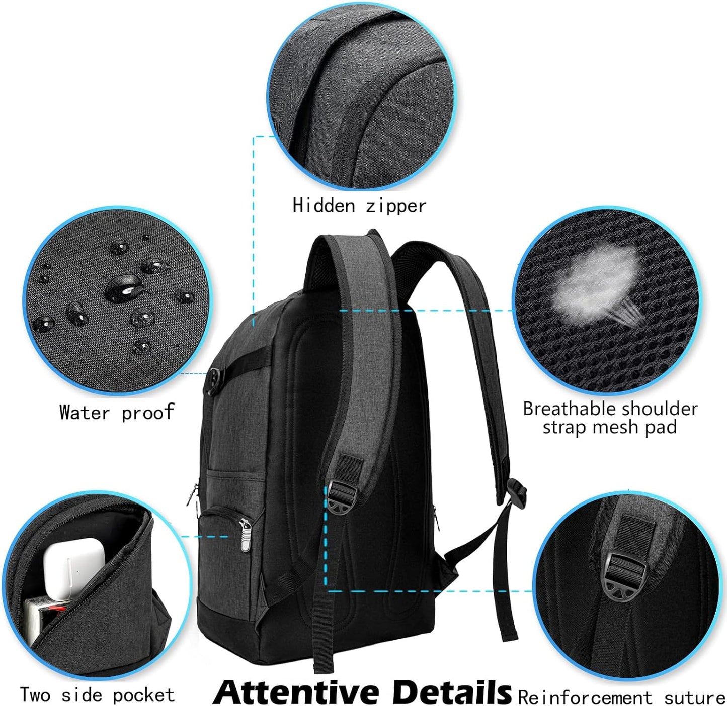 Dun 15.6" travel and work laptop rucksack with organiser compartments