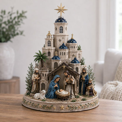 Bethlehem Nativity Church Tower with Light-Up Feature 4