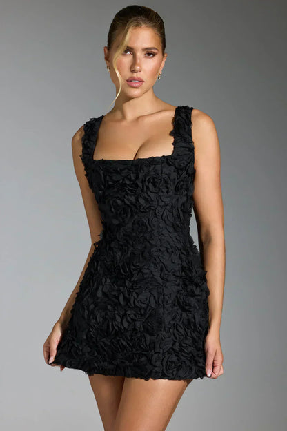 Flower Corset Mini Dress - Flower