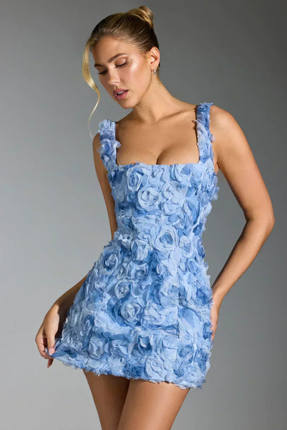 Flower Corset Mini Dress - Flower