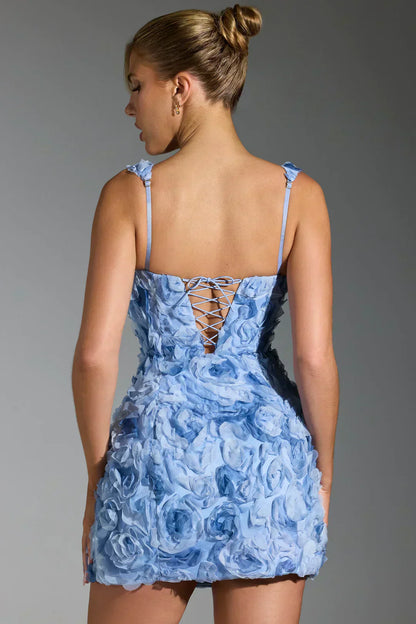 Flower Corset Mini Dress - Flower