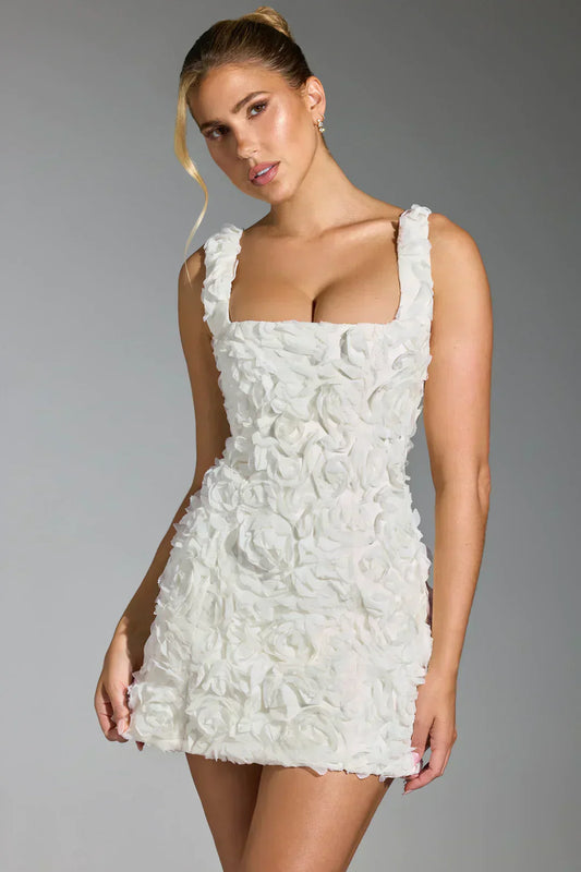 Flower Corset Mini Dress - Flower