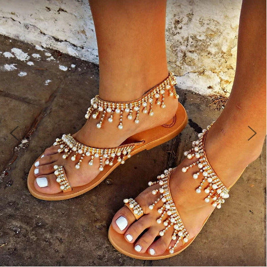 Orthopaedic Women's Sandals with Pearl Accent – Amara