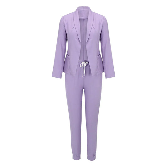Casual two-piece set with tie belt – Liora