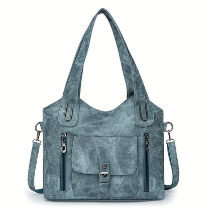 Vintage-Style Vegan Leather Shoulder Bag - Marivelle