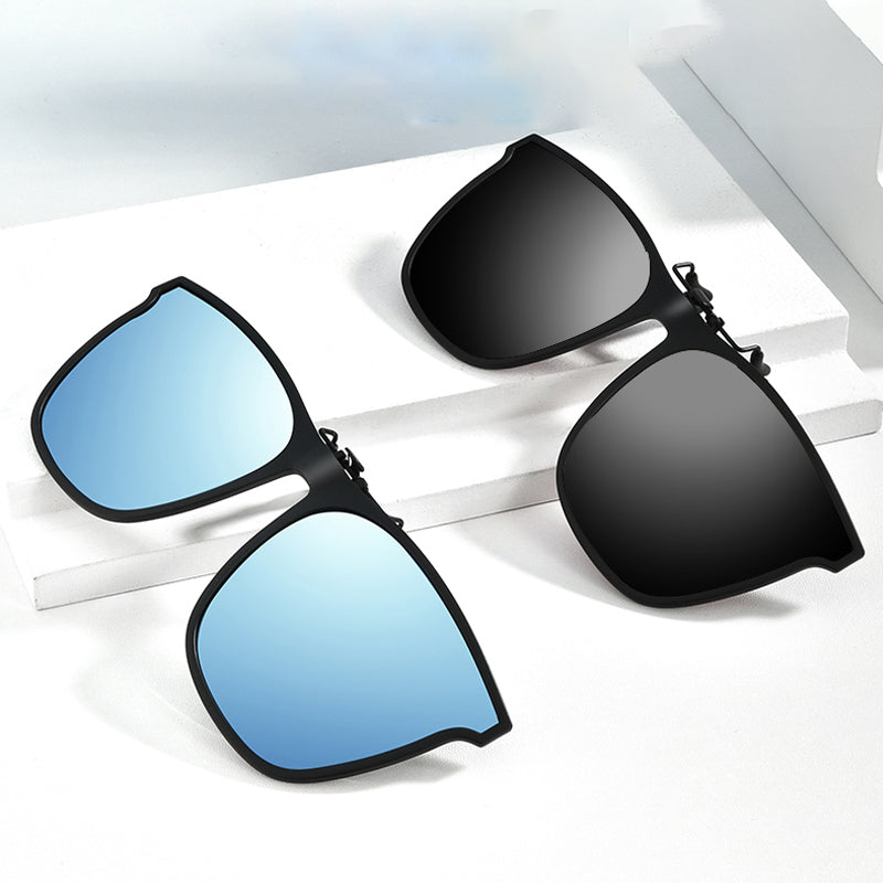 Polarising clip-on sunglasses for glasses wearers – Felix