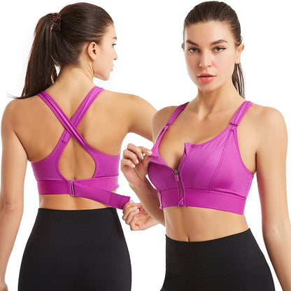 Sports bra with zip & back support – buy 1, get 1 free – Livia